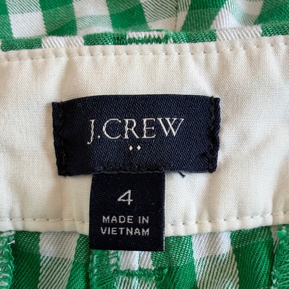 J.Crew Green White Gingham Shorts Women’s Size 4 Cotton Preppy Classic - Picture 9 of 11